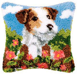 (VER-0006208-2560) Щенок и маки | Puppy and poppies